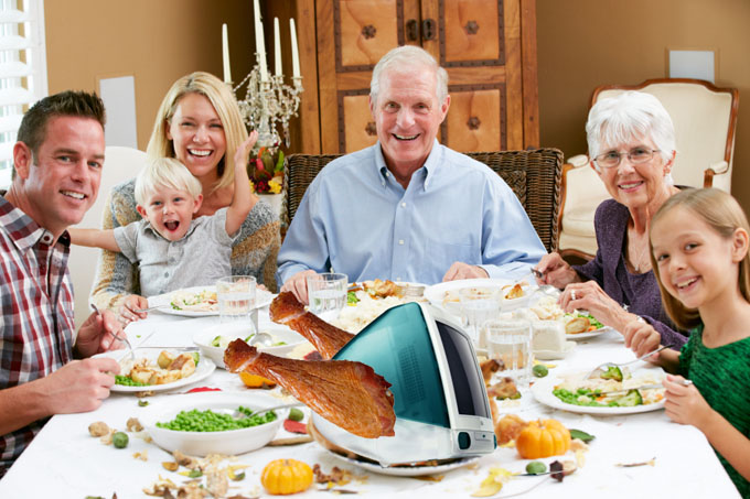 Multi Generation Family Celebrating Thanksgiving