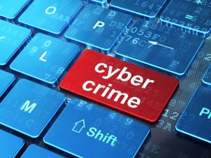 Safety concept: Cyber Crime on computer keyboard background